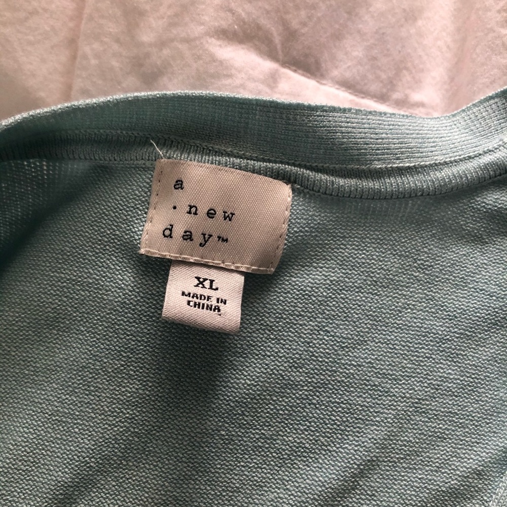 A New Day XL Aqua/white stripe cardigan